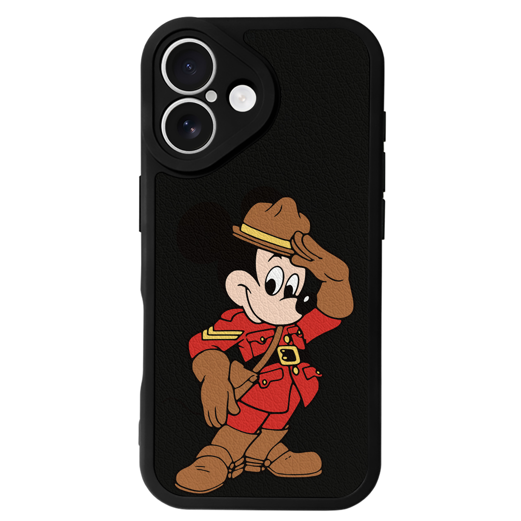 （画像用） ミッキーマウス Mickey Mouse 【iPhone 16シリーズ対応】シリコンスマホケース（レザー調） 材質：シリコン